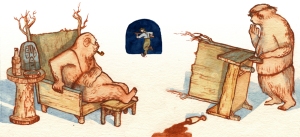 serena malyon art illustration spot illustration sasquatch watercolour bigfoot yeti
