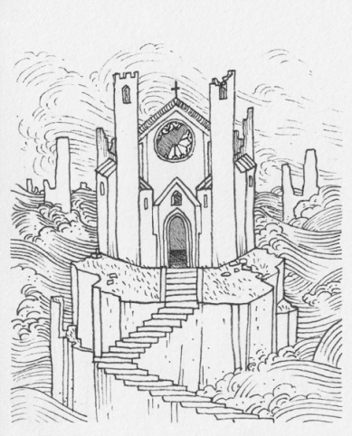 serena malyon illustration black and white church